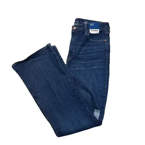 Old Navy Women's Size 12 Higher High-Rise Flare Jeans Secret Smooth Pockets New - Picture 14 of 14